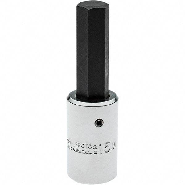 Proto - 1/2" Drive, 15mm Hex Bit Socket - 3-5/8" OAL, 1" Bit Length - Benchmark Tooling