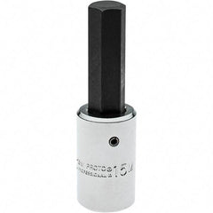 Proto - 1/2" Drive, 15mm Hex Bit Socket - 3-5/8" OAL, 1" Bit Length - Benchmark Tooling