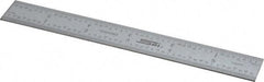 SPI - 6" Long, 1/64, 1/32" and 0.5, 1mm Graduation, Rigid Steel Rule - English/Metric Graduation Style, 3/4" Wide, Silver, Satin Chrome Finish - Benchmark Tooling