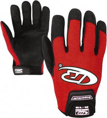 Ringers Gloves - Size S (8) Synthetic Leather General Protection Work Gloves - For Mechanic's & Lifting, Uncoated, Hook & Loop Cuff, Full Fingered, Red, Paired - Benchmark Tooling