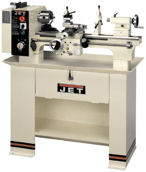 Jet - 14" Swing, 40" Between Centers, 230 Volt, Single Phase Bench Lathe - 5MT Taper, 3 hp, 40 to 1,800 RPM, 1-1/2" Bore Diam, 46" Deep x 28" High x 74-5/8" Long - Benchmark Tooling