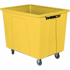Wesco Industrial Products - 450 Lb Load Capacity, 8 Bushels, Plastic Box Truck - 24" Wide x 35" Long x 29-3/4" High, Yellow - Benchmark Tooling