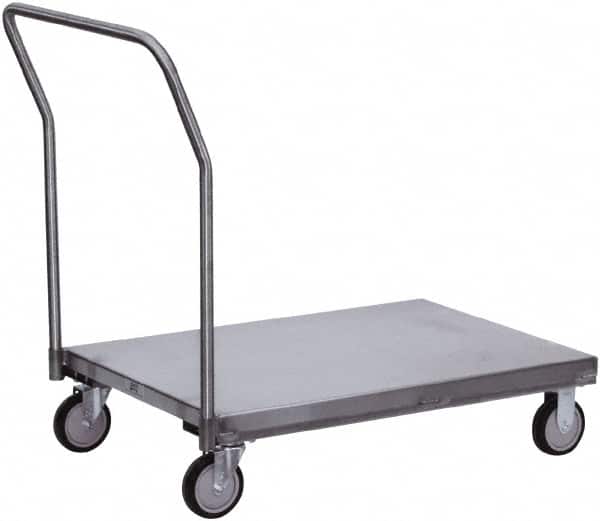 Jamco - 1,200 Lb Capacity Stainless Steel Platform Truck - Stainless Steel Deck, 24" OAW, 48" Platform Length, Urethane Casters - Benchmark Tooling