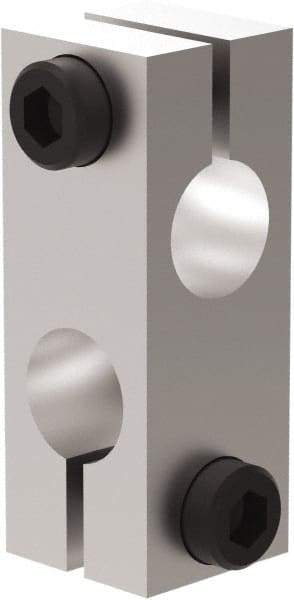 De-Sta-Co - Aluminum Round Tooling Cross Transition Block - 51mm OAL x 22.86mm OAH x 22.86mm OAW, 10 Ft/Lb Max Load - Benchmark Tooling