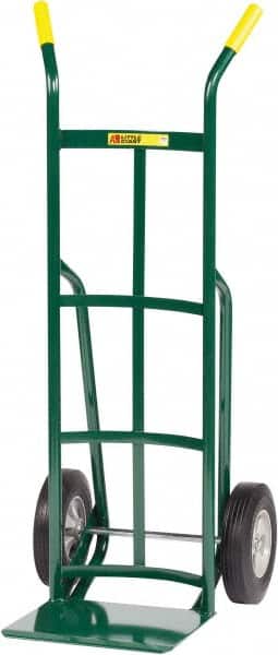 Little Giant - 800 Lb Capacity 49" OAH Hand Truck - 12 x 14" Base Plate, Dual Handle, Steel, Solid Rubber Wheels - Benchmark Tooling