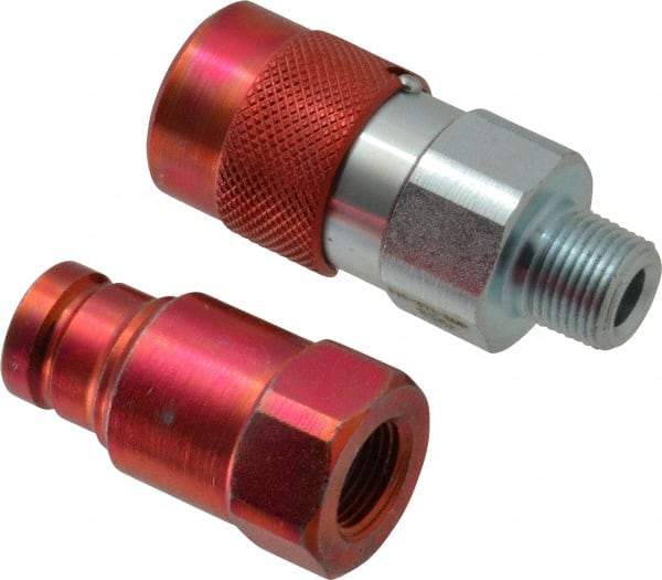 Value Collection - 3/8 NPTF Steel Hydraulic Hose Flush Face Coupler Set - Benchmark Tooling