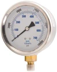 Value Collection - Hydraulic Pressure Gages & Adapters Type: Liquid-Filled Gauge Pressure Rating: 0 - 15000 - Benchmark Tooling