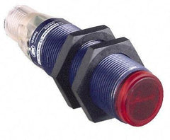 Telemecanique Sensors - 4 Pin M12 Connector, 30m Nominal Distance, Shock and Vibration Resistant, Through Beam Photoelectric Sensor - 12 to 24 VDC, 250 Hz, PBT, 76mm Long x 18mm Wide x 1.7 Inch High - Benchmark Tooling