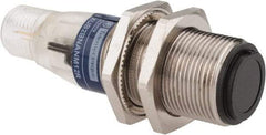 Telemecanique Sensors - 4 Pin M12 Connector, 15m Nominal Distance, Shock and Vibration Resistant, Through Beam Photoelectric Sensor - 12 to 24 VDC, 500 Hz, Nickel Plated Brass, 2.36 Inch Long x 0.71 Inch Wide - Benchmark Tooling