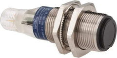 Telemecanique Sensors - 4 Pin M12 Connector, 15m Nominal Distance, Shock and Vibration Resistant, Through Beam Photoelectric Sensor - 12 to 24 VDC, 500 Hz, Nickel Plated Brass, 2.36 Inch Long x 0.71 Inch Wide - Benchmark Tooling