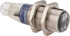 Telemecanique Sensors - 4 Pin M12 Connector, 0.1m Nominal Distance, Shock and Vibration Resistant, Diffused Photoelectric Sensor - 12 to 24 VDC, 500 Hz, Nickel Plated Brass, 2.36 Inch Long x 0.71 Inch Wide - Benchmark Tooling