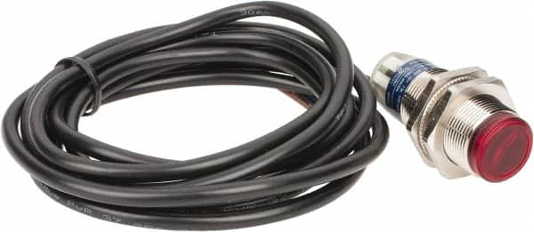 Telemecanique Sensors - Cable Connector, 2m Nominal Distance, Shock and Vibration Resistant, Polarized Retroreflective Photoelectric Sensor - 12 to 24 VDC, 500 Hz, Nickel Plated Brass, 1.89 Inch Long x 0.71 Inch Wide - Benchmark Tooling