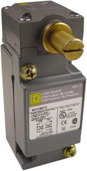 Square D - DPDT, NC/NO, 600 VAC at 1.20 Amp, 600 VDC at 0.10 Amp, Screw Terminal, Rotary Head Actuator, General Purpose Limit Switch - 1, 2, 4, 6, 12, 13, 6P NEMA Rating, IP66 IPR Rating - Benchmark Tooling