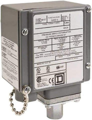 Square D - 4, 13 and 4X NEMA Rated, SPDT, 90 to 2,900 psi, Electromechanical Pressure and Level Switch - Fixed Pressure, 120 VAC at 6 Amp, 125 VDC at 0.22 Amp, 240 VAC at 3 Amp, 250 VDC at 0.27 Amp, 1/4 Inch Connector, Screw Terminal, For Use with 9012G - Benchmark Tooling