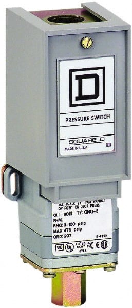 Square D - 1 NEMA Rated, SPDT, 5 to 250 psig, Electromechanical Pressure and Level Switch - Exact Industrial Supply