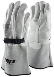 Novax - Class 1 - 4, Size XL (10), 14" Long, Grain Goatskin Leather Protector - Natural, Not for Electrical Protection (ASTM F696-02), Wear Over Rubber Insulating Gloves, ASTM F696-02 - Benchmark Tooling