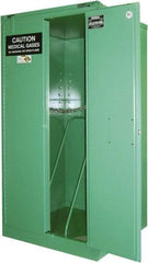 Securall Cabinets - 1 Door, Green Steel Standard Safety Cabinet for Flammable and Combustible Liquids - 46" High x 23" Wide x 18" Deep, Self Closing Door, 3 Point Key Lock, D, E Cylinder Capacity - Benchmark Tooling