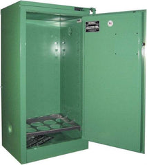 Securall Cabinets - 1 Door, Green Steel Standard Safety Cabinet for Flammable and Combustible Liquids - 46" High x 23" Wide x 18" Deep, Self Closing Door, 3 Point Key Lock, D, E Cylinder Capacity - Benchmark Tooling