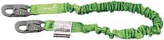 Miller - 6' Long, 310 Lb Capacity, 1 Leg Locking Snap Hook Harness Shock Absorbing Lanyard - 1" Diam, Polyester Webbing, Locking Snap Hook Anchorage Connection - Benchmark Tooling