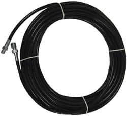 Value Collection - 1/4" ID x 1/2" OD, 4,400 Working psi, Black Thermoplastic Polyurethane Sewer Hose - 50' Long, -40 to 160°F - Benchmark Tooling