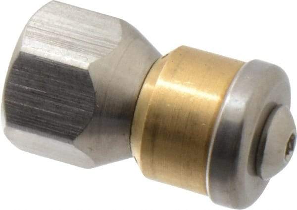 Value Collection - 3,000 psi Rotating, Sewer Pressure Washer Nozzle - 8mm Orifice Diam, 1/4" Thread - Benchmark Tooling