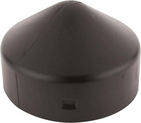 Eagle - 7-1/2" Wide x 7-1/2" Deep x 7-1/2" High, 6-5/8" Bollard Cap - Black, HDPE, 1 Lb, Smooth Surface - Benchmark Tooling