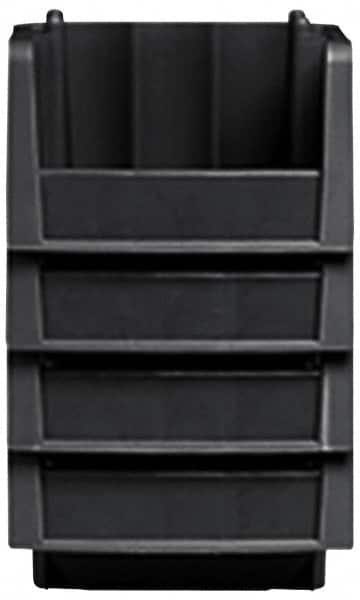 Akro-Mils - 11-7/8" Deep, Black Polypropylene Hopper Stacking Bin - 5" High x 8-3/8" Wide x 11-7/8" Long - Benchmark Tooling