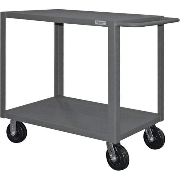 Durham - 4,000 Lb Capacity, 30" Wide x 60" Long x 37-1/2" High Heavy Duty Service Cart - 2 Shelf, Steel - Benchmark Tooling