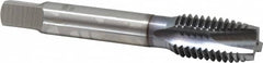 OSG - 5/8-11 UNC, 3 Flute, TiCN Finish, Vanadium High Speed Steel Spiral Point Tap - Plug Chamfer, Right Hand Thread, 3-13/16" OAL, 1-13/16" Thread Length, 0.48" Shank Diam, 3B Class of Fit - Exact Industrial Supply