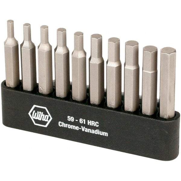 Wiha - 10 Piece, 1/4" Drive Screwdriver Power Bit Set - 1/4" Hex - Benchmark Tooling