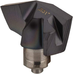 Iscar - Series ICP-2M, 13.49mm Diam Grade IC908 140° Replaceable Drill Tip - Carbide, TiAlN Finish, 13 Seat Size - Benchmark Tooling