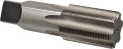 Hertel - 2-3/4 - 8 UNS 6 Flute Bright Finish High Speed Steel Straight Flute Standard Hand Tap - Bottoming, Right Hand Thread, 9-1/4" OAL, 4" Thread Length, H8 Limit - Exact Industrial Supply