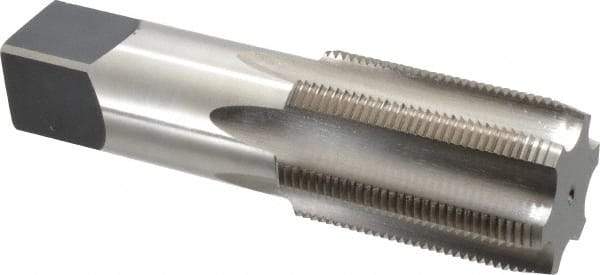 Hertel - 2-1/2 - 8 UNS 6 Flute Bright Finish High Speed Steel Straight Flute Standard Hand Tap - Plug, Right Hand Thread, 8-3/4" OAL, 4" Thread Length, H6 Limit, Through Coolant - Exact Industrial Supply