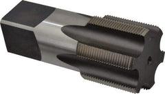 Hertel - 2-1/4 - 12 UNS 6 Flute Bright Finish High Speed Steel Straight Flute Standard Hand Tap - Bottoming, Right Hand Thread, 5-1/4" OAL, 2" Thread Length, H6 Limit - Exact Industrial Supply