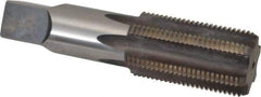 Hertel - 1-3/4 - 8 UNS 6 Flute Bright Finish High Speed Steel Straight Flute Standard Hand Tap - Bottoming, Right Hand Thread, 7" OAL, 3-9/16" Thread Length, H6 Limit, Through Coolant - Benchmark Tooling