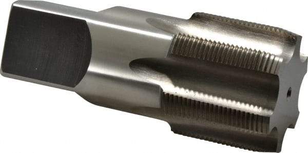Hertel - 2-1/4 - 12 UNS 6 Flute Bright Finish High Speed Steel Straight Flute Standard Hand Tap - Plug, Right Hand Thread, 5-1/4" OAL, 2" Thread Length, H6 Limit - Exact Industrial Supply