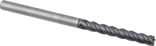 Kennametal - 1/4", 4 Flute, Solid Carbide, 0.015" Corner Radius End Mill - 4" OAL, 1-3/4" LOC - Benchmark Tooling