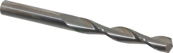 Hertel - 3/8" 135° Solid Carbide Jobber Drill - Right Hand Cut, Parabolic Flute, 4-1/4" OAL, Split Point - Benchmark Tooling