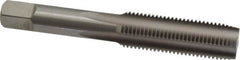 Hertel - M14x1.50 Metric Fine 4 Flute Bright Finish High Speed Steel Straight Flute Standard Hand Tap - Plug, Left Hand Thread, 3-19/32" OAL, D6 Limit - Exact Industrial Supply