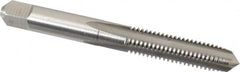 Hertel - M8x1.25 Metric Coarse 6H 4 Flute Bright Finish High Speed Steel Straight Flute Standard Hand Tap - Plug, Left Hand Thread, 2-23/32" OAL, D5 Limit - Exact Industrial Supply