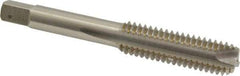 Hertel - 7/16-14 UNC, 3 Flute, Bright Finish, High Speed Steel Spiral Point Tap - Bottoming Chamfer, Right Hand Thread, 3-5/32" OAL, 1-7/16" Thread Length - Exact Industrial Supply