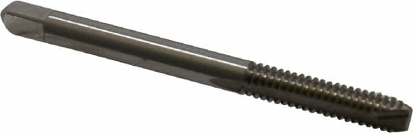 Hertel - #10-24 UNC, 2 Flute, Bright Finish, High Speed Steel Spiral Point Tap - Bottoming Chamfer, Right Hand Thread, 2-3/8" OAL, 7/8" Thread Length, 2B/3B Class of Fit - Exact Industrial Supply