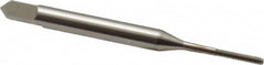 Hertel - #0-80 UNF, 2 Flute, Bright Finish, High Speed Steel Spiral Point Tap - Bottoming Chamfer, Right Hand Thread, 1-5/8" OAL, 5/16" Thread Length, 2B Class of Fit - Exact Industrial Supply
