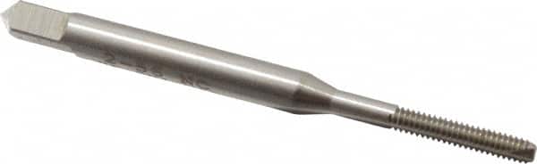 Hertel - #2-56 UNC, 2 Flute, Bright Finish, High Speed Steel Spiral Point Tap - Bottoming Chamfer, Right Hand Thread, 1-3/4" OAL, 7/16" Thread Length, 2B Class of Fit - Exact Industrial Supply