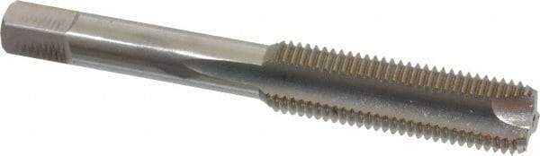 Hertel - 7/16-20 UNF, 3 Flute, Bright Finish, High Speed Steel Spiral Point Tap - Bottoming Chamfer, Right Hand Thread, 3-5/32" OAL, 1-7/16" Thread Length - Exact Industrial Supply