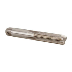 Hertel - 3/8-24 UNF, 3 Flute, Bright Finish, High Speed Steel Spiral Point Tap - Bottoming Chamfer, Right Hand Thread, 2-15/16" OAL, 1-1/4" Thread Length, 3B Class of Fit - Exact Industrial Supply