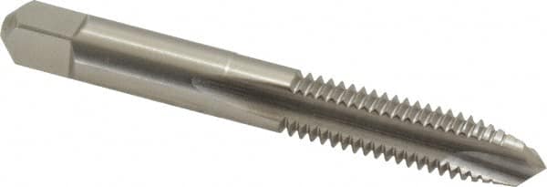 Hertel - 3/8-16 UNC, 3 Flute, Bright Finish, High Speed Steel Spiral Point Tap - Plug Chamfer, Left Hand Thread, 2-15/16" OAL, 3B Class of Fit - Exact Industrial Supply