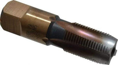Hertel - 3/8-18 NPS Thread, 4 Flute Standard Pipe Tap - 2-9/16" OAL, 1-1/16" Thread Length, 0.7" Shank Diam, Chrome Finish, High Speed Steel - Exact Industrial Supply