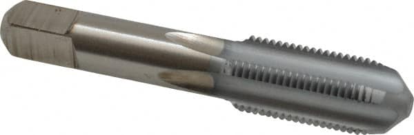 Hertel - 1/8-27 NPS Thread, 4 Flute Standard Pipe Tap - 2-1/8" OAL, 3/4" Thread Length, 5/16" Shank Diam, Chrome Finish, High Speed Steel - Exact Industrial Supply