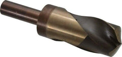 Hertel - 1-5/8" Drill, 118° Point, Cobalt Silver Deming & Reduced Shank Drill Bit - Bright Finish, 6" OAL, Flats on Shank, 3" Flute Length - Benchmark Tooling